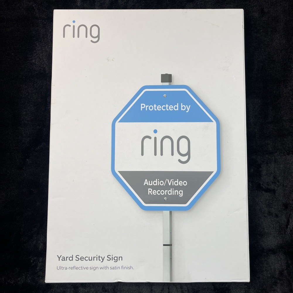 Ring Yard Security Sign Protected by Ring Audio Video Recording Reflective NOB